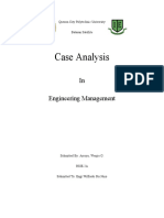 Case Analysis For Engr Management