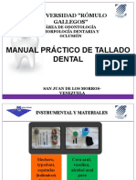 Manual Práctico de Tallado Dental: Universidad "Rómulo Gallegos"