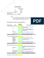 Marketing Balanced Scorecard: Strategy Tree and Scorecard Details