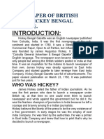 First Paper of British India Hickey Bengal Gazette