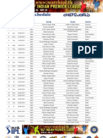 IPL 2011 Schedule