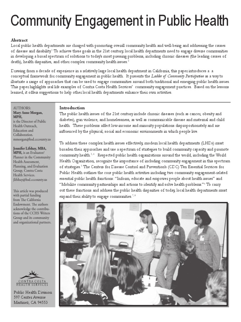 A Conceptual Framework for Community Engagement in Public Health