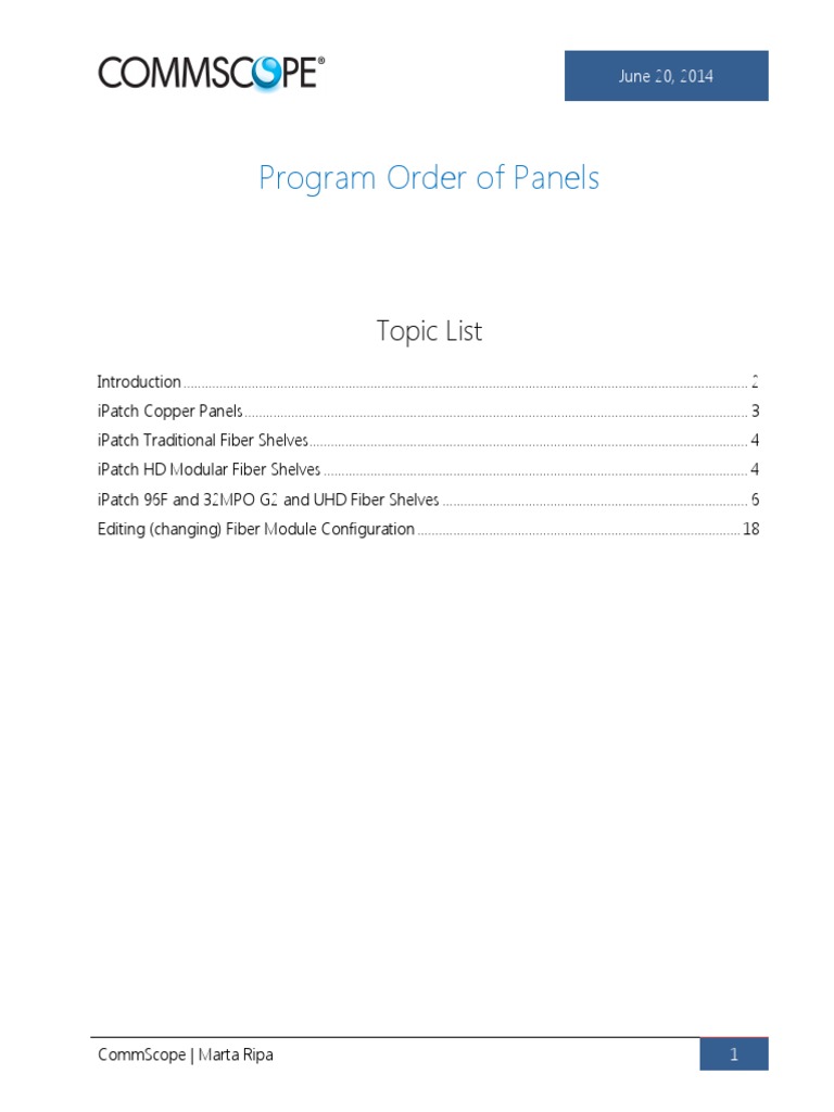 Program Order of Panels: Topic List | PDF | Modularity | Computer ...
