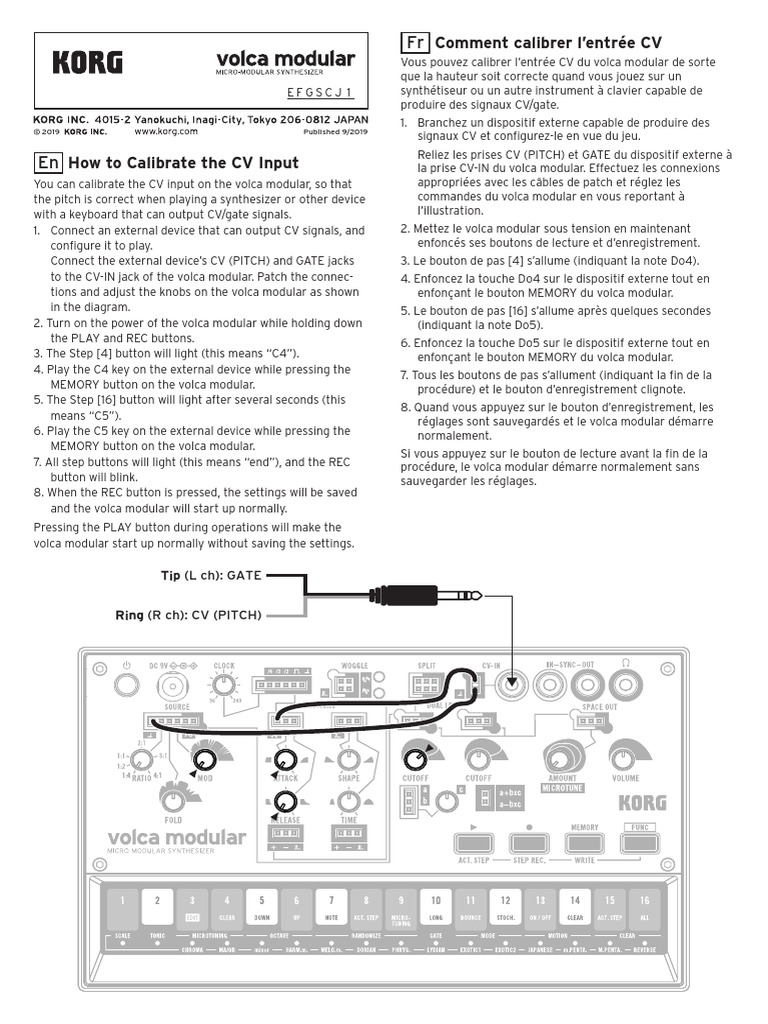 Volca Modular CV Calib EFGSCJ1 | PDF | Musique électronique ...