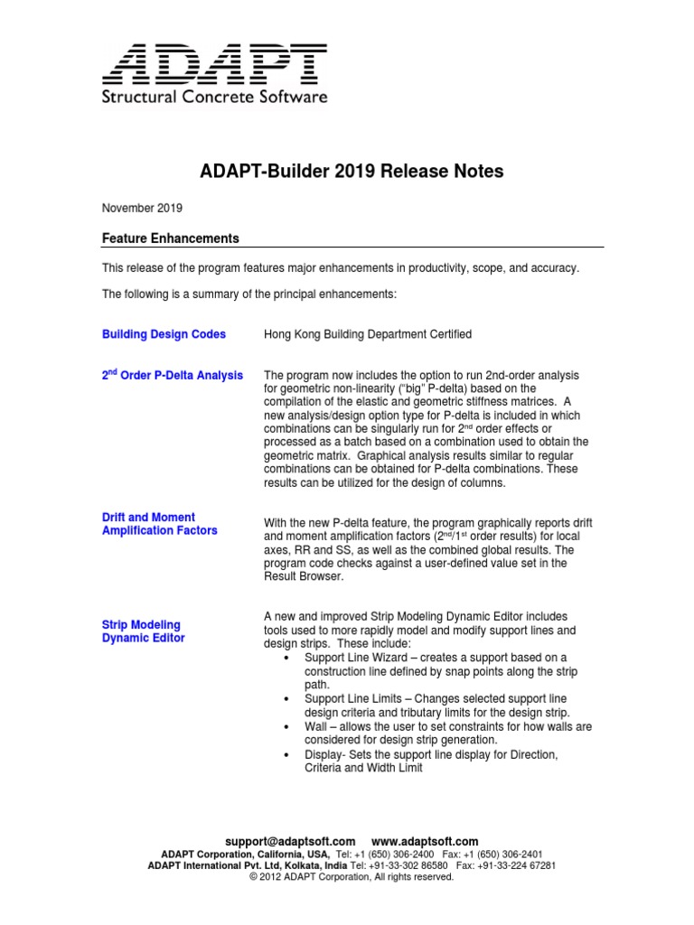 ADAPT-Builder 2019 Release Notes | PDF | Central Processing Unit | Beam ...