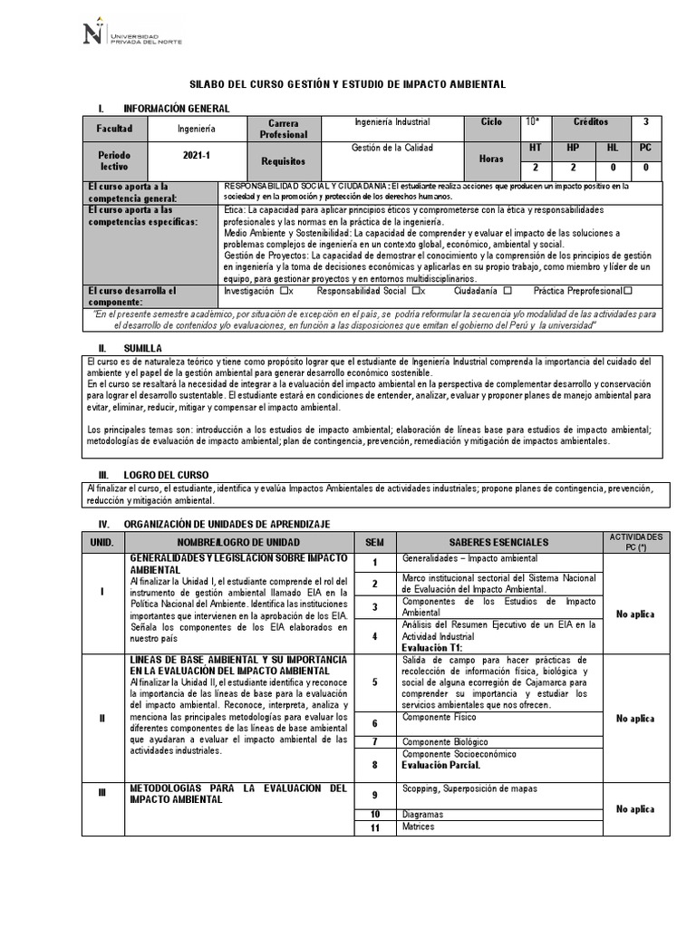 Gestión y Estudio de Impacto Ambiental | PDF | Evaluación de impacto ...