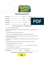 Parent Consent Form- For Summer Camp