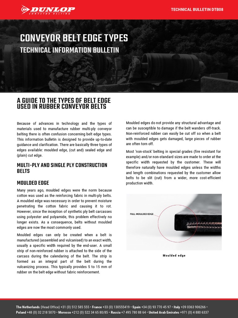 A Guide to Conveyor Belt Edge Types Moulded, Sealed and Cut Edges