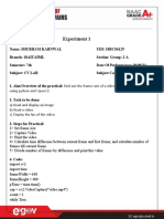 Experiment 1: Name: Shubham Karnwal UID: 18BCS6129