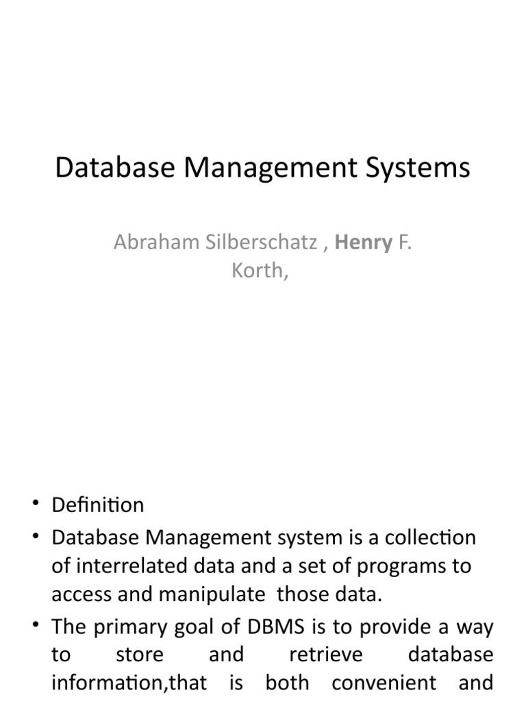 Overview of Database Management Systems | PDF | Databases | Relational ...