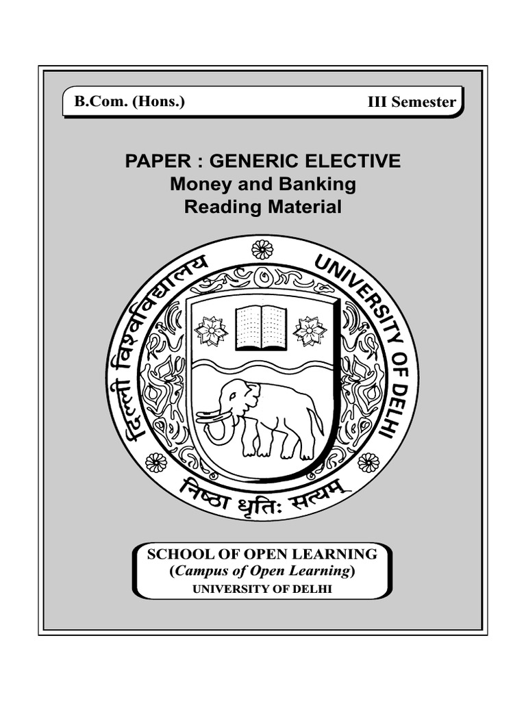 GE Money and Banking PDF Financial Markets Financial Risk