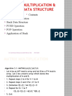 Matrix Multiplication & Stack Data Structure