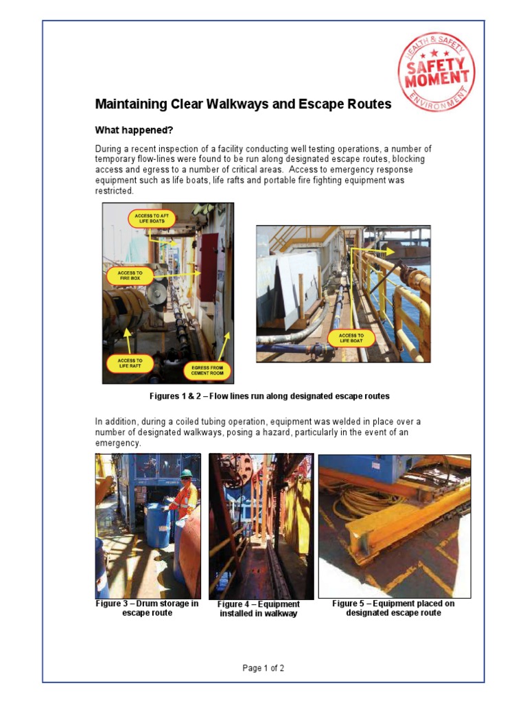 Maintaining Clear Walkways and Escape Routes: What Happened? | PDF ...