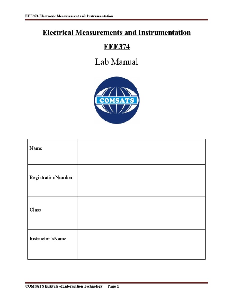 EEE374 Lab Manual: Electrical Measurements | PDF | Resistor | Power Supply