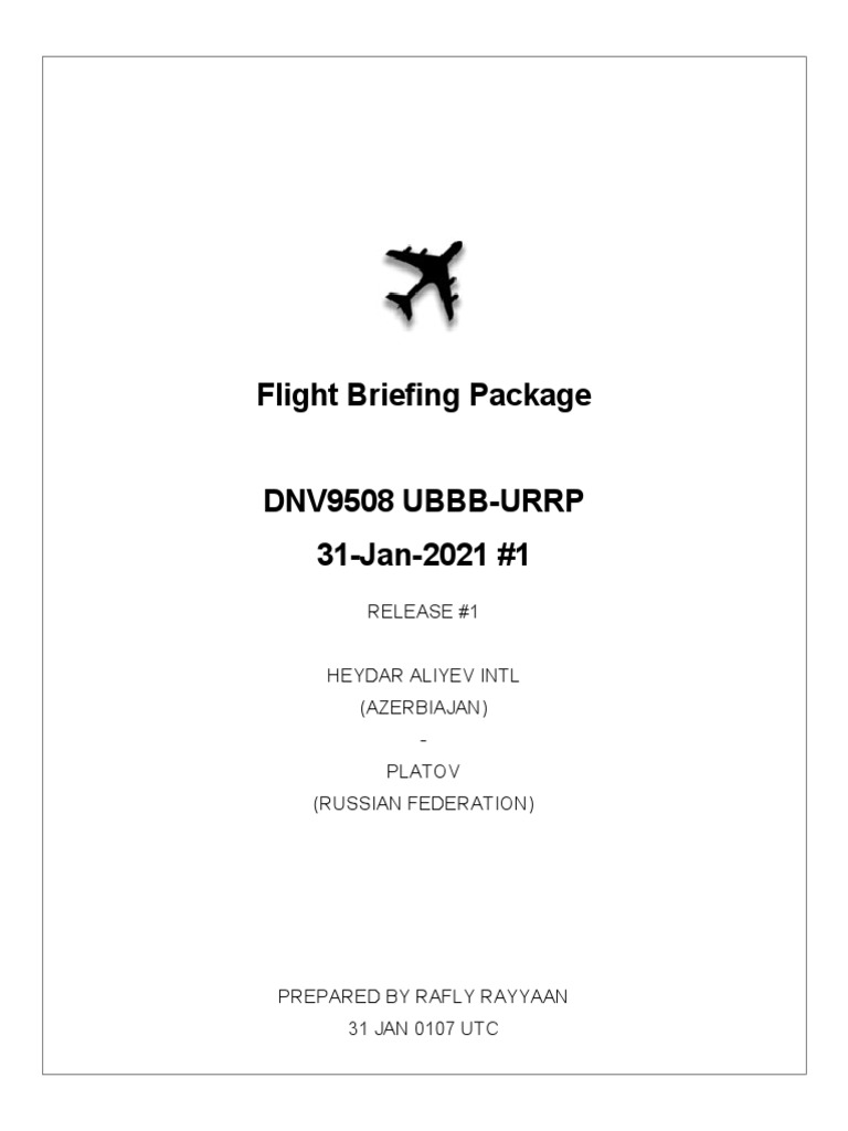 Flight Plan DNV9508 UBBB-URRP | PDF | Technology & Engineering