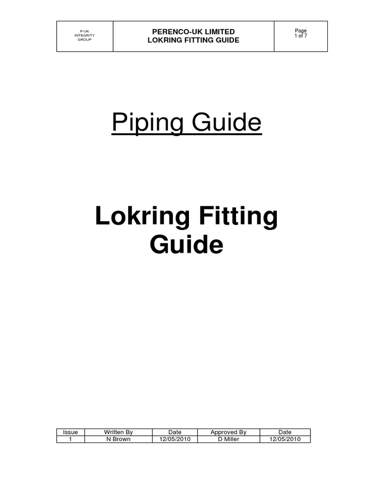 Lokring Fitting Guide Rev1 PDF Pipe (Fluid Conveyance) Chemical