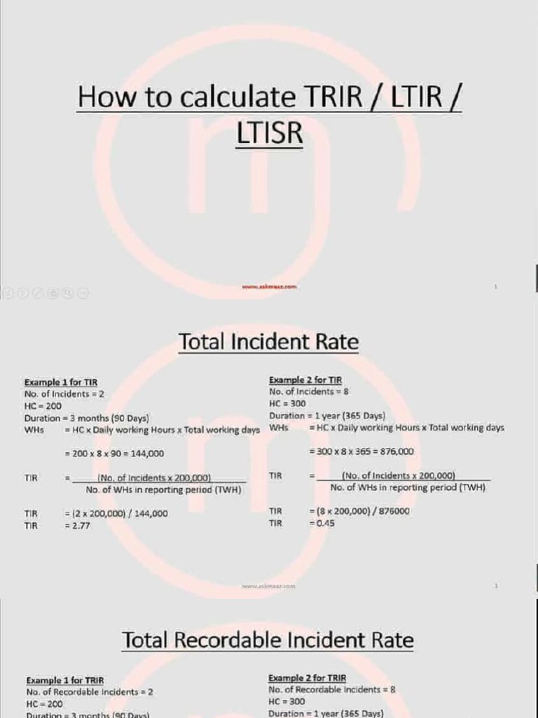 Safety Stat Formulae | PDF
