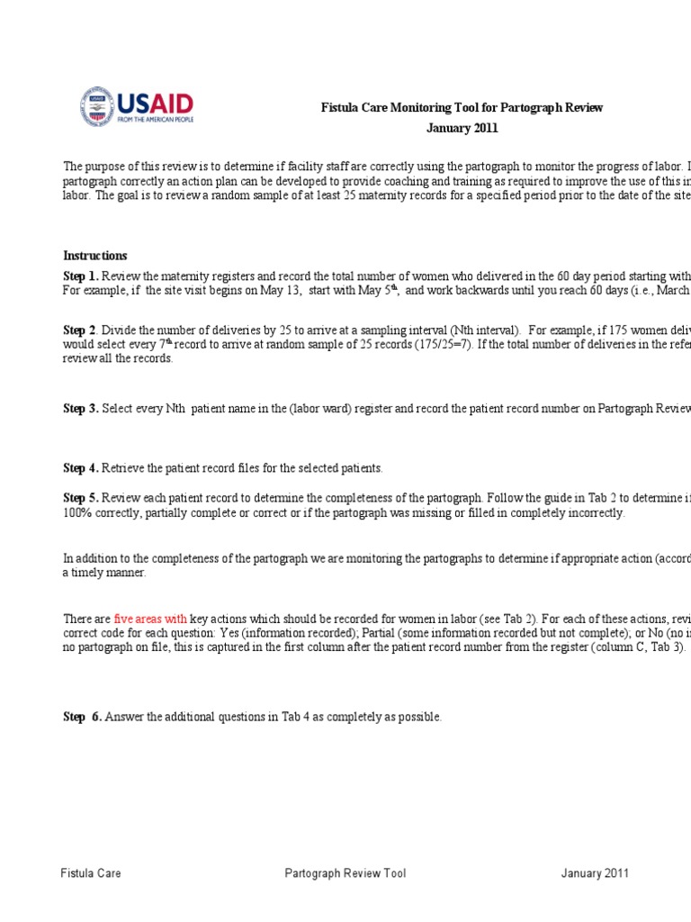 Partograph Review Tool for Fistula Care | PDF | Childbirth | Mammalian ...