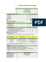 Client Prospecting Form: Potential - 45 - Days 20