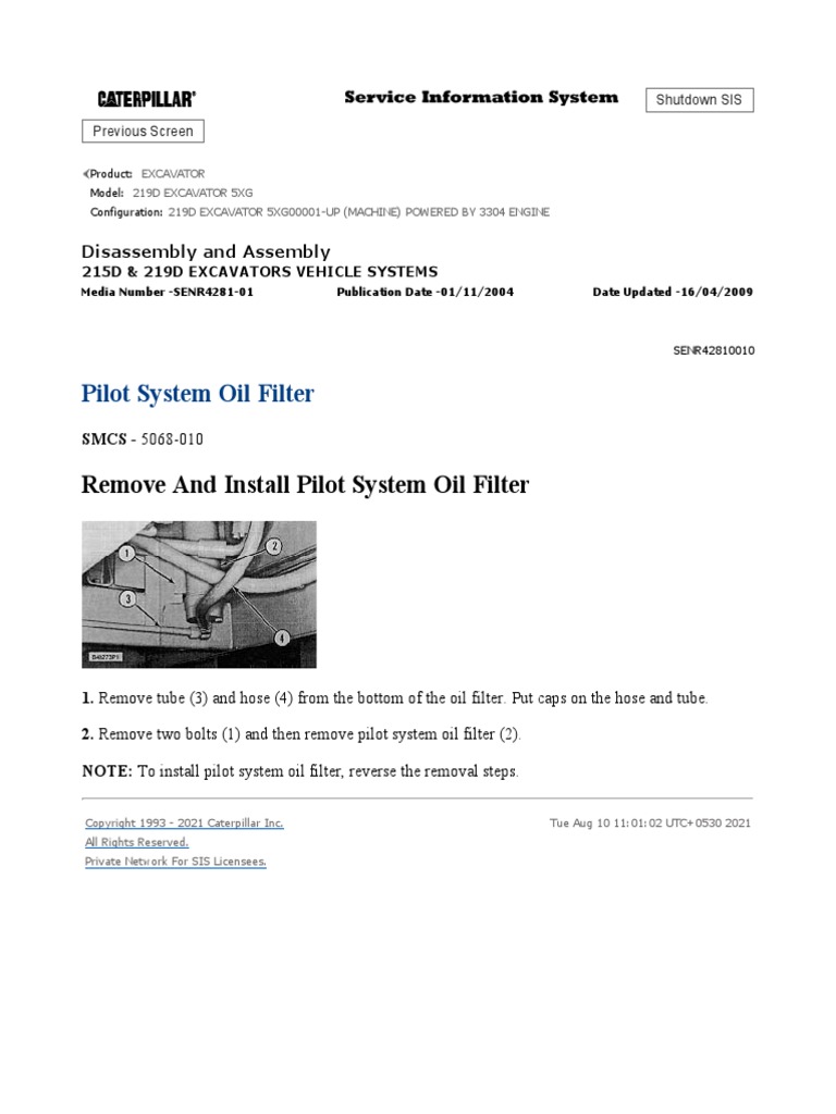 Remove and Install Pilot System Oil Filter | PDF | Technology & Engineering