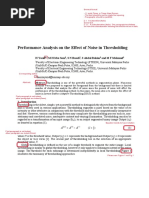 Performance Analysis On The Effect of Noise in Thresholding