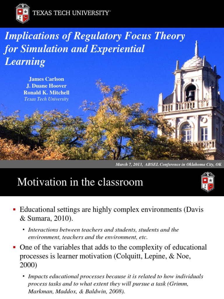 Theory of Regulatory Focus | PDF | Motivational | Motivation