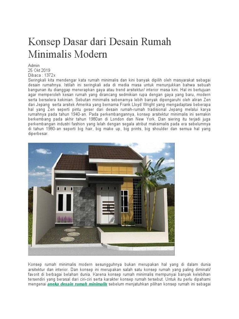 Konsep Dasar Dari Desain Rumah Minimalis Modern PDF Konsep Dasar Dari Desain Rumah Minimalis Modern PDF
