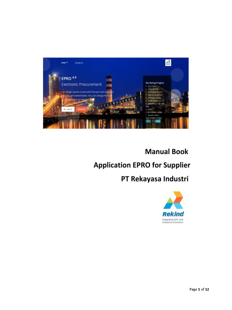 Panduan Pendaftaran EPRO Supplier REKIND | PDF | Bisnis