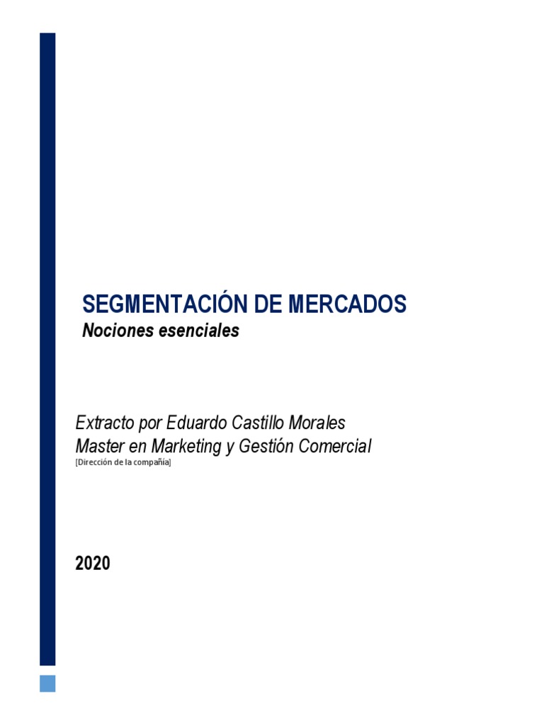 Segmentación de Mercados: Estrategias Clave | PDF | Marketing | Mercado ...