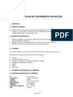 Plan de Contingencia y Emergencia para Ejecucion de Proyectos