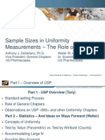 Sample Sizes in Uniformity Measurements - The Role of USP