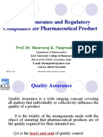 Quality Assurance and Regulatory Compliance For Pharmaceutical Product