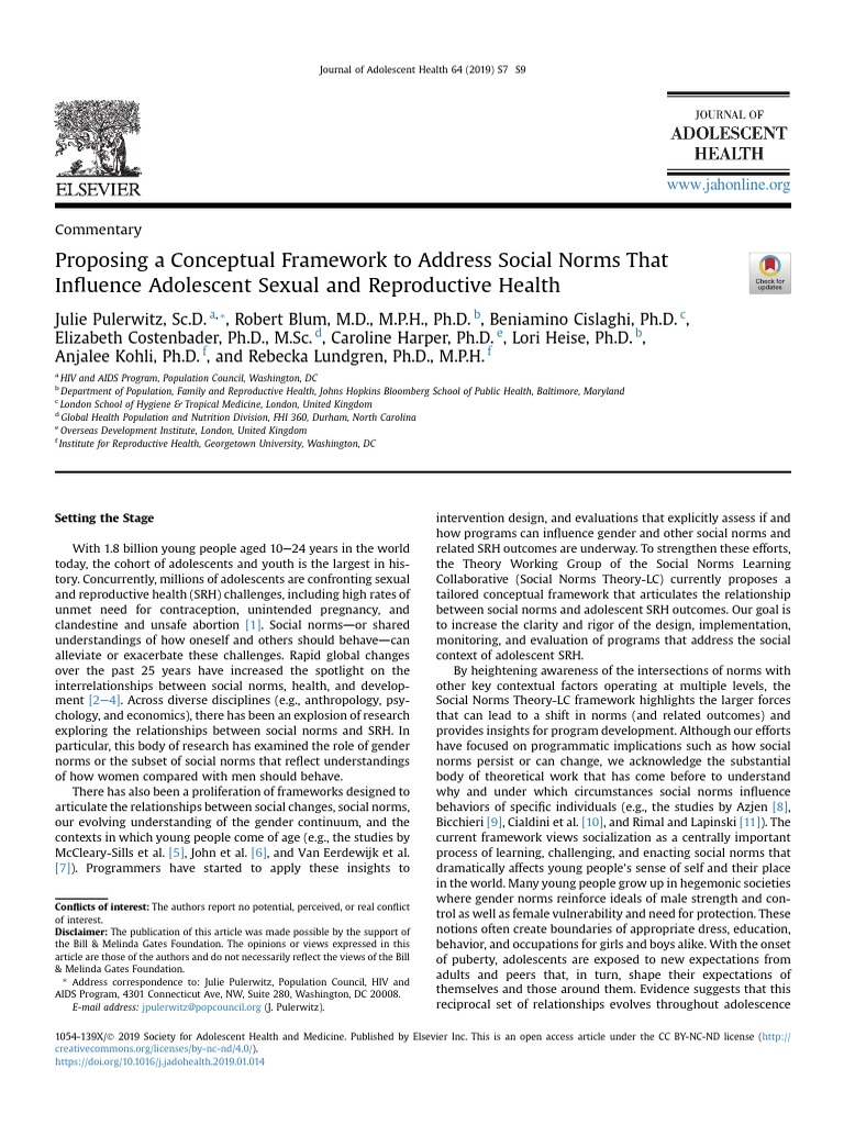 Proposing A Conceptual Framework To Address Social Norms That in Uence ...