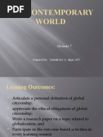 The Contemporary World: Prepared By: Izabelle Joy A. Algar, LPT