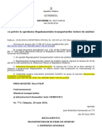 Cu Privire La Aprobarea Regulamentului Transporturilor Rutiere de Mărfuri