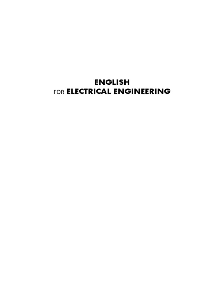 English For Electrical Engineering PDF
