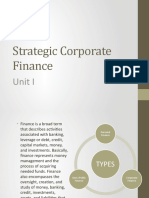 Strategic Corporate Finance: Unit I