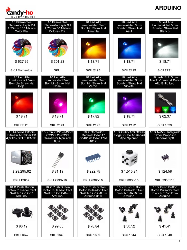 Accesorios y Componentes Arduino | PDF | USB | Electrónica