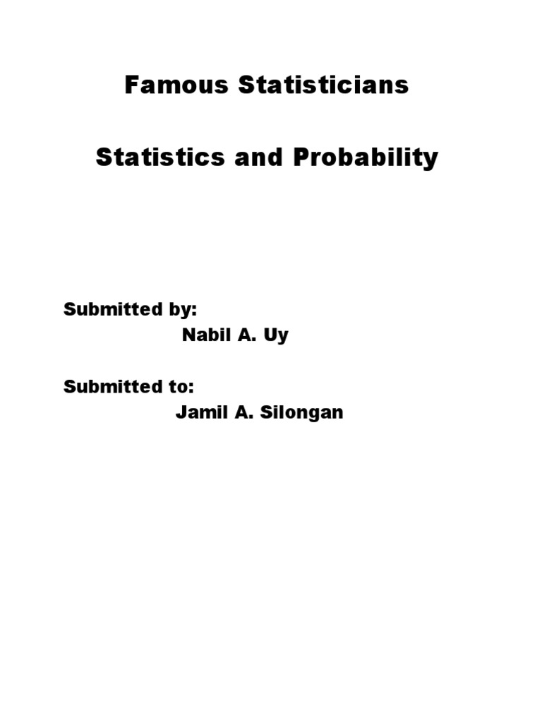 Contributions of Pioneering Statisticians | PDF | Factorization ...