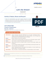 Let's Go Green!: Activity 2: Reduce, Reuse and Recycle!