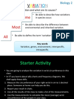 Causes of Variation in Species