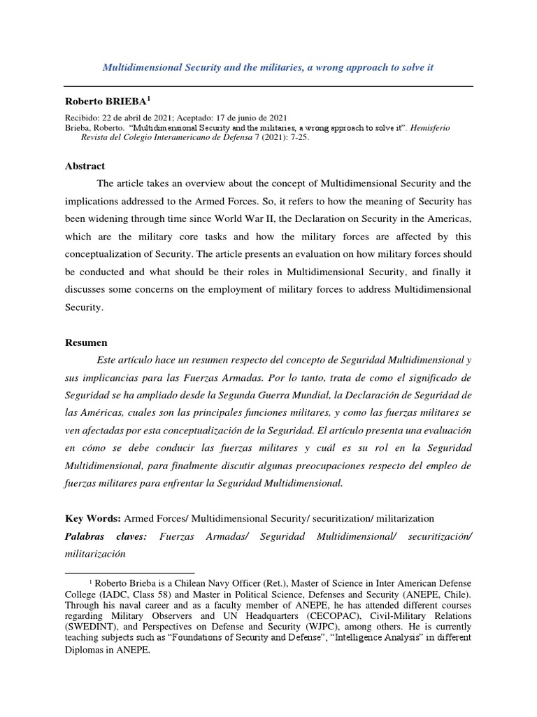 Rethinking Military Roles in Security | PDF | Human Security | World ...