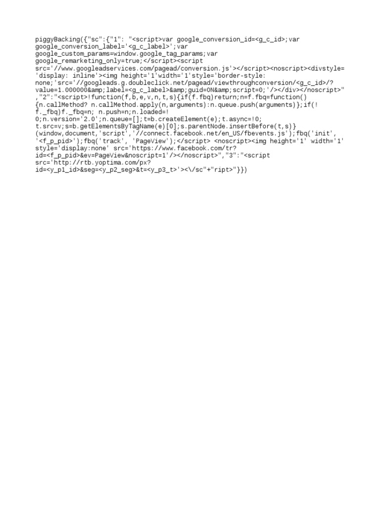 Google Tag Parameters in Scripts | PDF