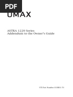 Umax Umax Umax Umax Umax: ASTRA 1220 Series Addendum To The Owner's Guide