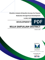 Situational Analysis Report of PPR - District Profile Killa Saifullah