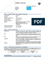 Material Safety Data Sheet (MSDS) - Citric Acid
