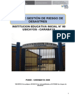 Plan de Gestion de Riesgo de Desastres