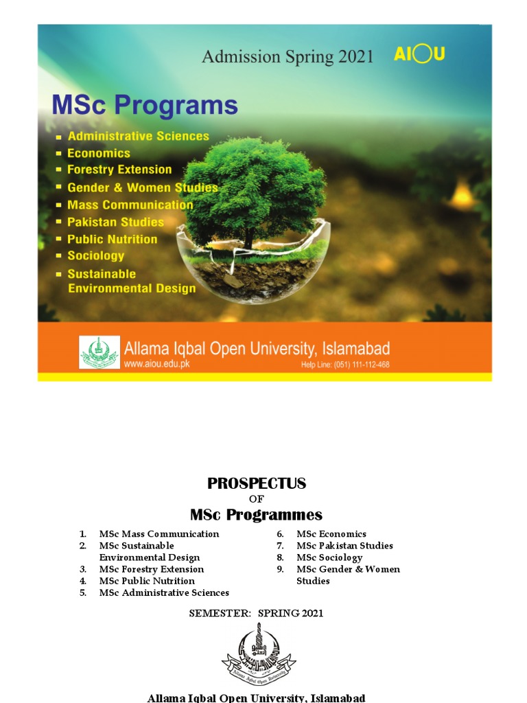 M.SC Programmes | PDF | Thesis | Master Of Science