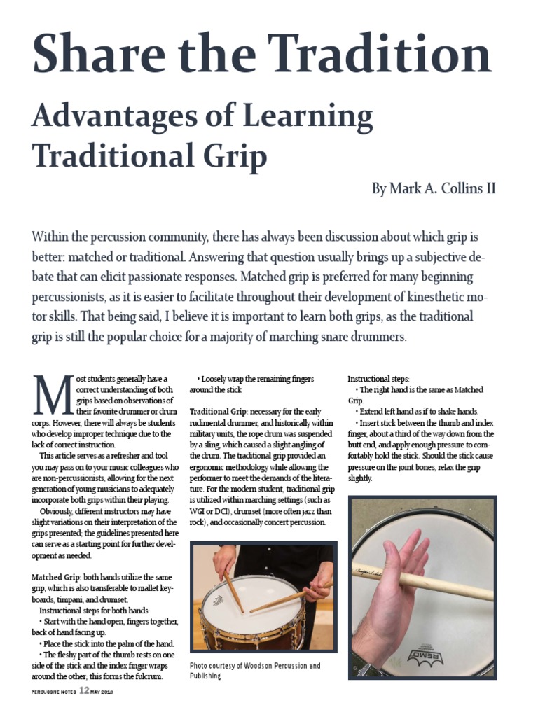 Advantages of Learning Traditional Grip by Mark A. Collins II PDF