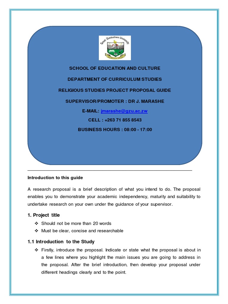 Research Proposal Guide Pdf Methodology Science